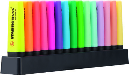 Rotuladores Fluorescentes Stabilo Boss Estuche 15Uds (9 Fluor+6 Pastel)
