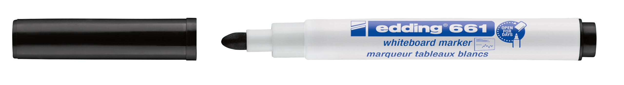 07ebce8f1ecfa6ce199315f909d178fd817737c6_115661 Rotulador Pizarra Edding 661 Negro Pta.Conica 1-2Mm - Imagen 1