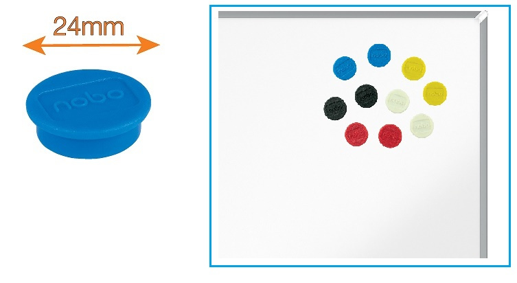1d1fd735de164cba86794f5d9eab5a1da5bc225f_255246 Imanes Nobo Para Pizarra 24Mm 10 Unidades Surtidos - Imagen 1