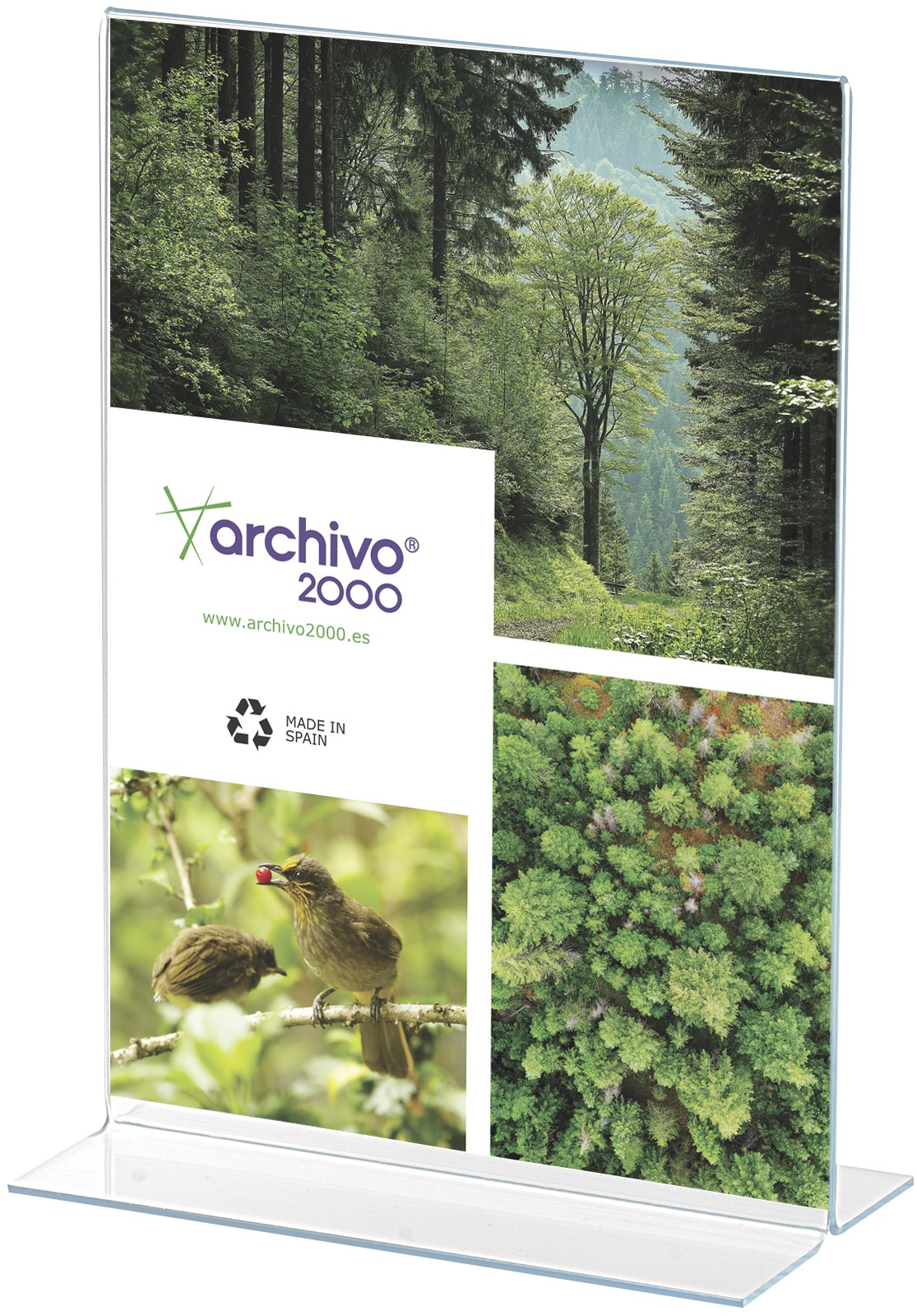 29b3f8a24e7c7732297cf1e94753bf1ef48df4aa_256333 Expositor Sobremesa En Forma De T Din A6 Vertical 4.5 X 10.5 X 15.5 Cm Archivo 2000 - Imagen 1