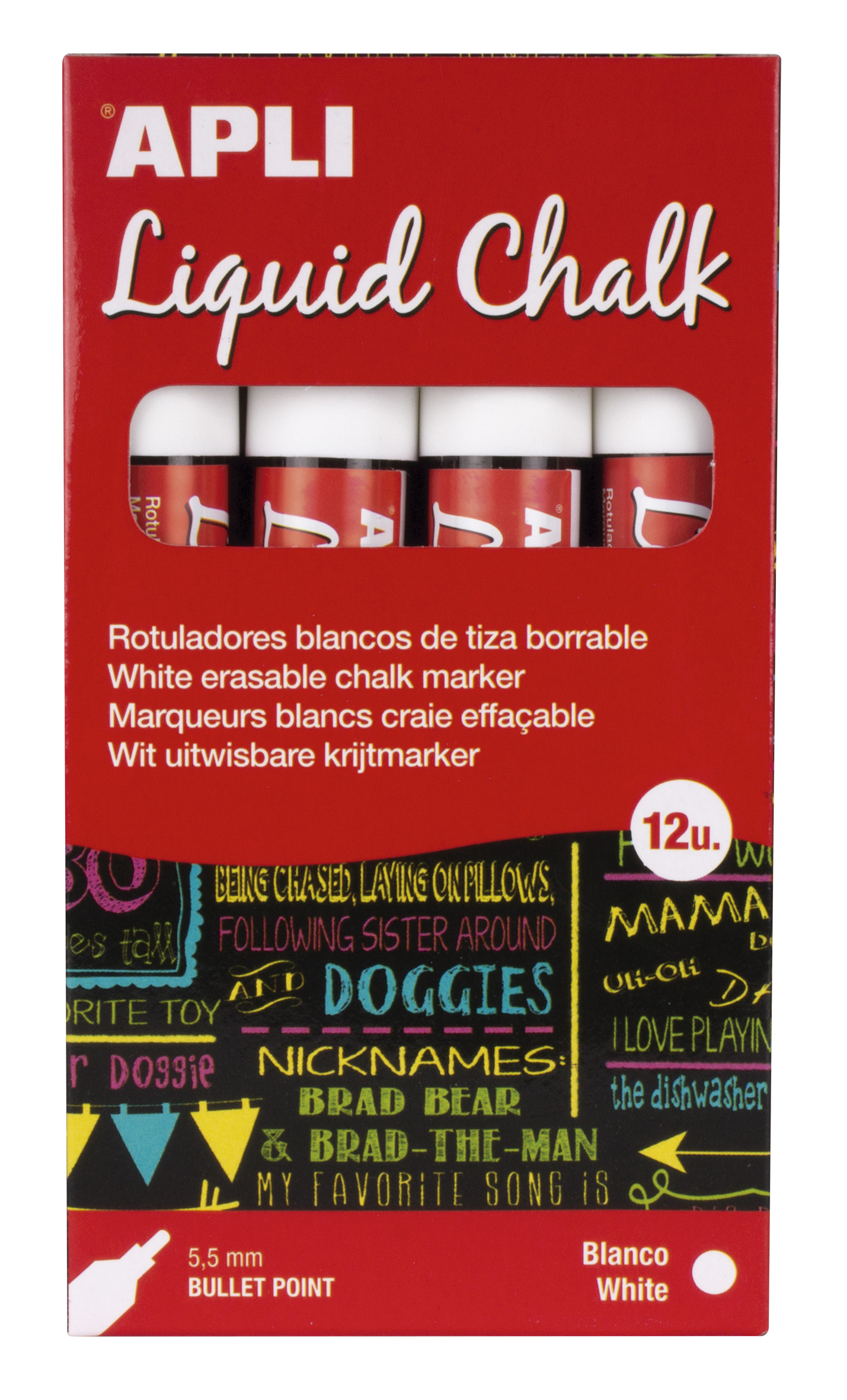 2d3c18ea5ad3a6e223ae9fe9f991f4c350b18ac7_115772 Rotulador Tiza Liquida Pta.Redonda 5,5Mm Amarillo Liquid Chalk Apli - Imagen 1