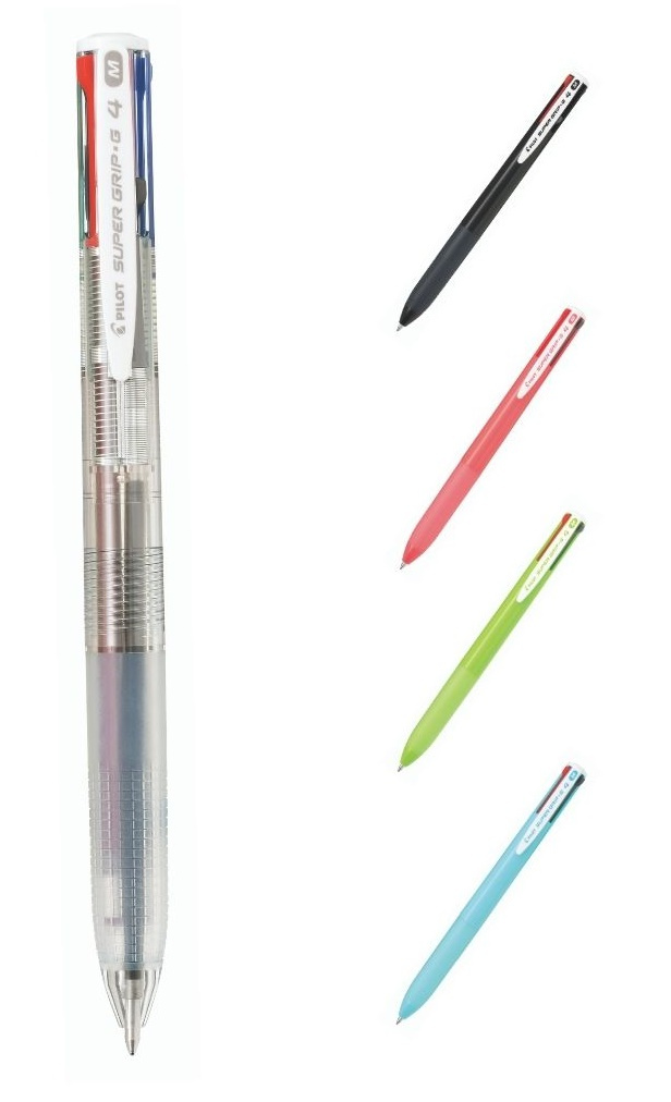 46e50775d3a28fea1fb2a517327d9e89683234bf_253911 Boligrafo Retráctil 4 Colores Supergrip G Cuerpo Transparente Pilot - Imagen 1