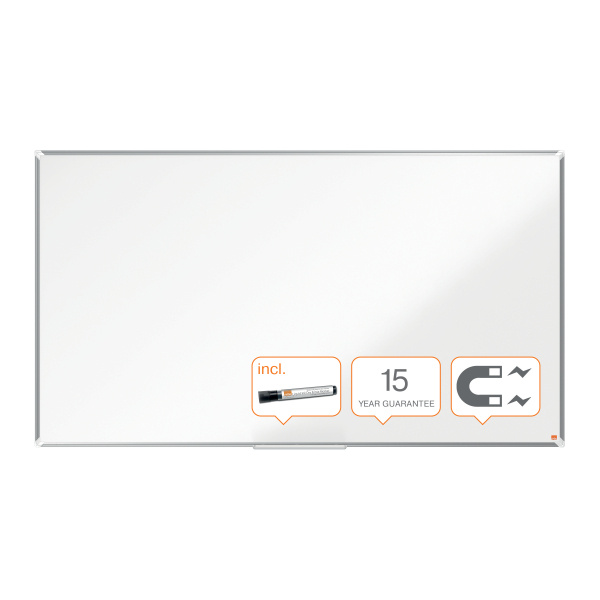 4986b2138f9a6f67a4e4163e7b1a0f59bb8f78e7_254749 Pizarra Nobo Premium Plus De Formato Panorámico Acero Lacado De 85" 188X106Cm Blanco - Imagen 1