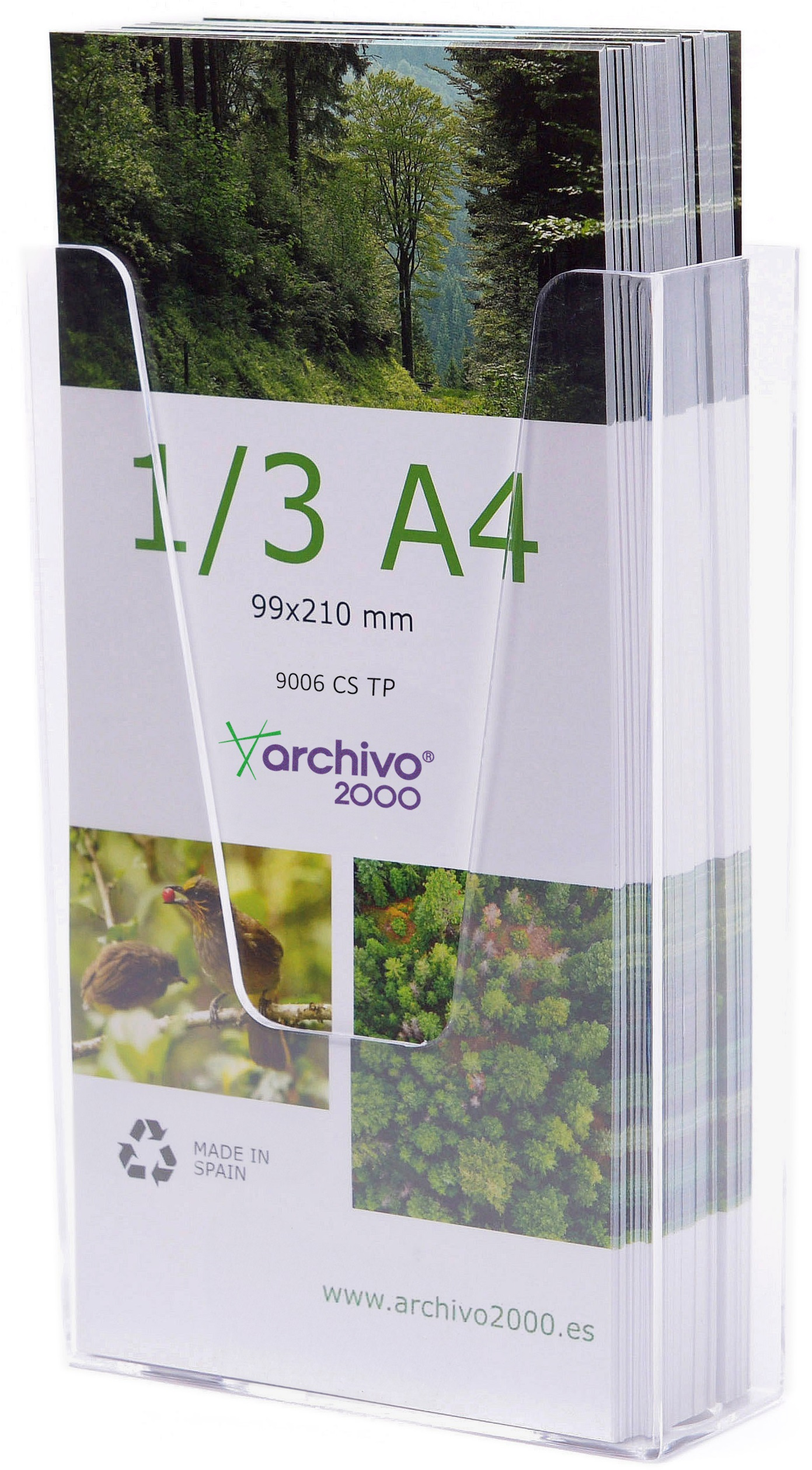 4e88c5e06bee9bcc868512a2ded4251d3ba515d1_115692 Expositor Mural 1/3 Din A4 Vertical Transparente Archivo 2000 - Imagen 1