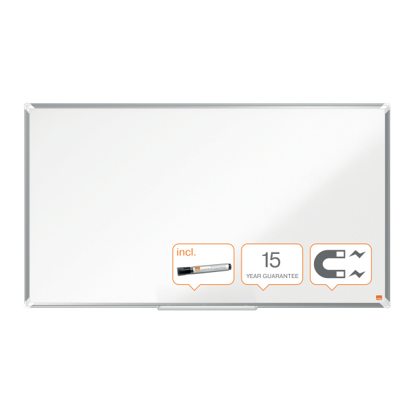 61cf34a16dcbb344e6356fcec19d0c22c0e18cc7_254747 Pizarra Nobo Premium Plus De Formato Panorámico Acero Lacado De 55" 122X69Cm Blanco - Imagen 1