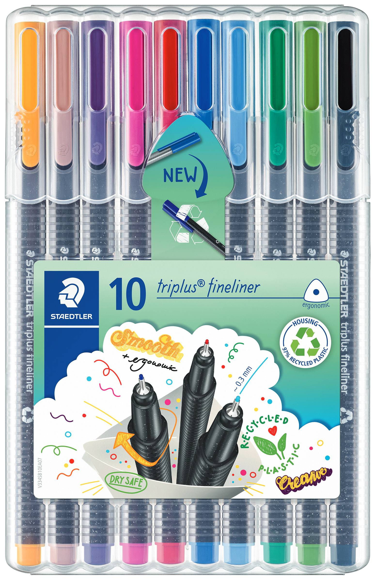 76ec5b2844efb18a872db325f19b6f7e4945e129_115901 Rotulador Triplus Fineliner 334 Estuche 10U. Staedtler - Imagen 1