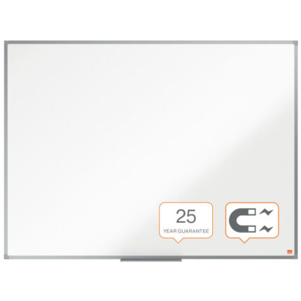 Pizarra Nobo Essence Acero Vitrificado 120X90Cm Blanco