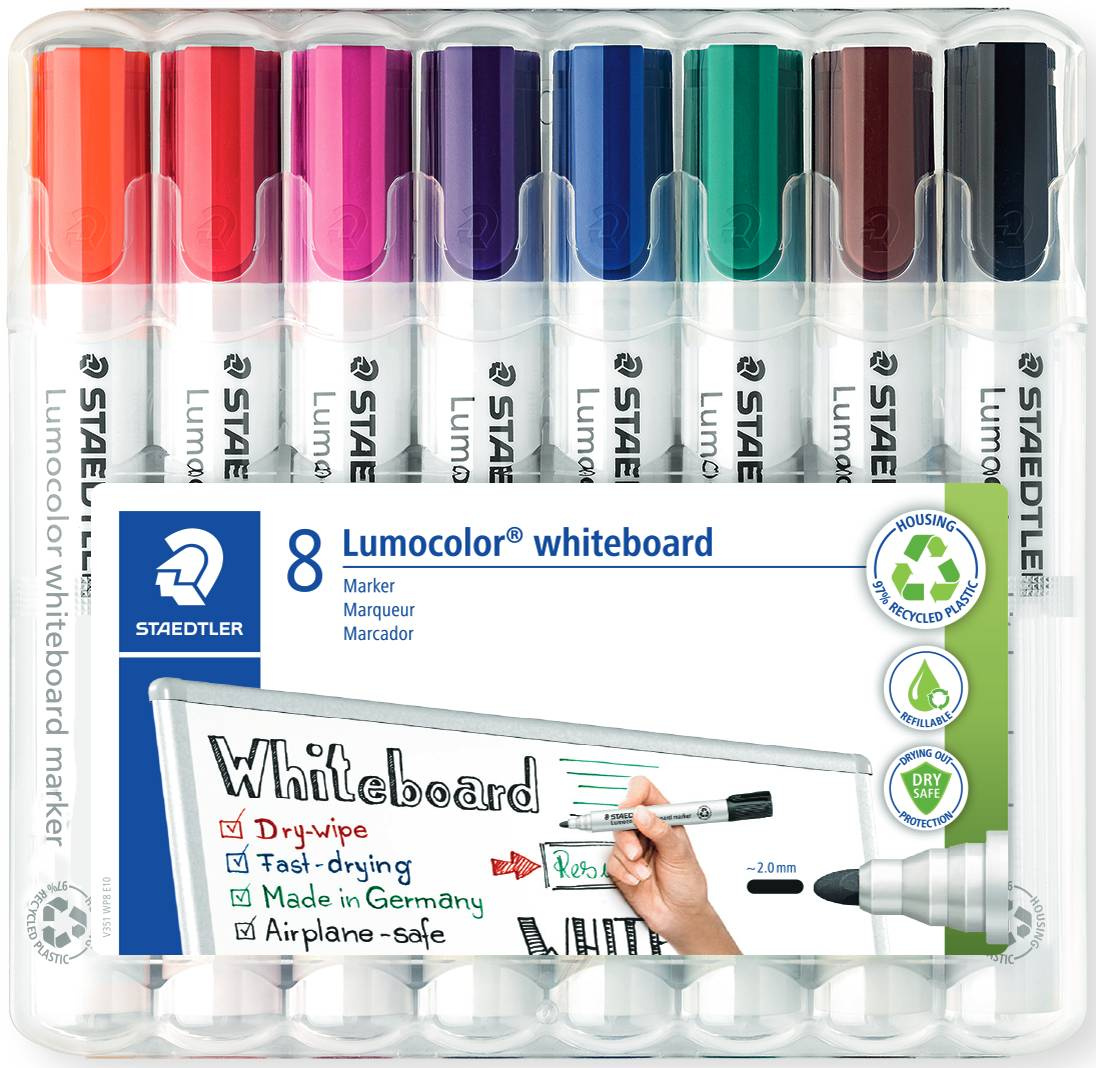 854117dab99e43927cc1dab4f6e978797242829d_116828 Rotulador Pizarra Estuche 8Uds. Lumocolor 351 Pta.Conica Staedtler - Imagen 1