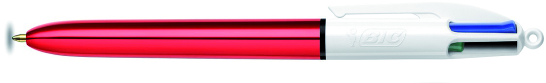 93654000800cfebef9bcd80dfcaf21f10f01bb28_250765 Boligrafo Bic 4 Colours Shine Rojo Metalizado - Imagen 1