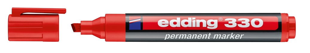 a841c46c2aefab407b9111feebdd77fd9132493f_190981 Rotulador Permanente Edding 330 Rojo Pta.Biselada 1-5Mm - Imagen 1