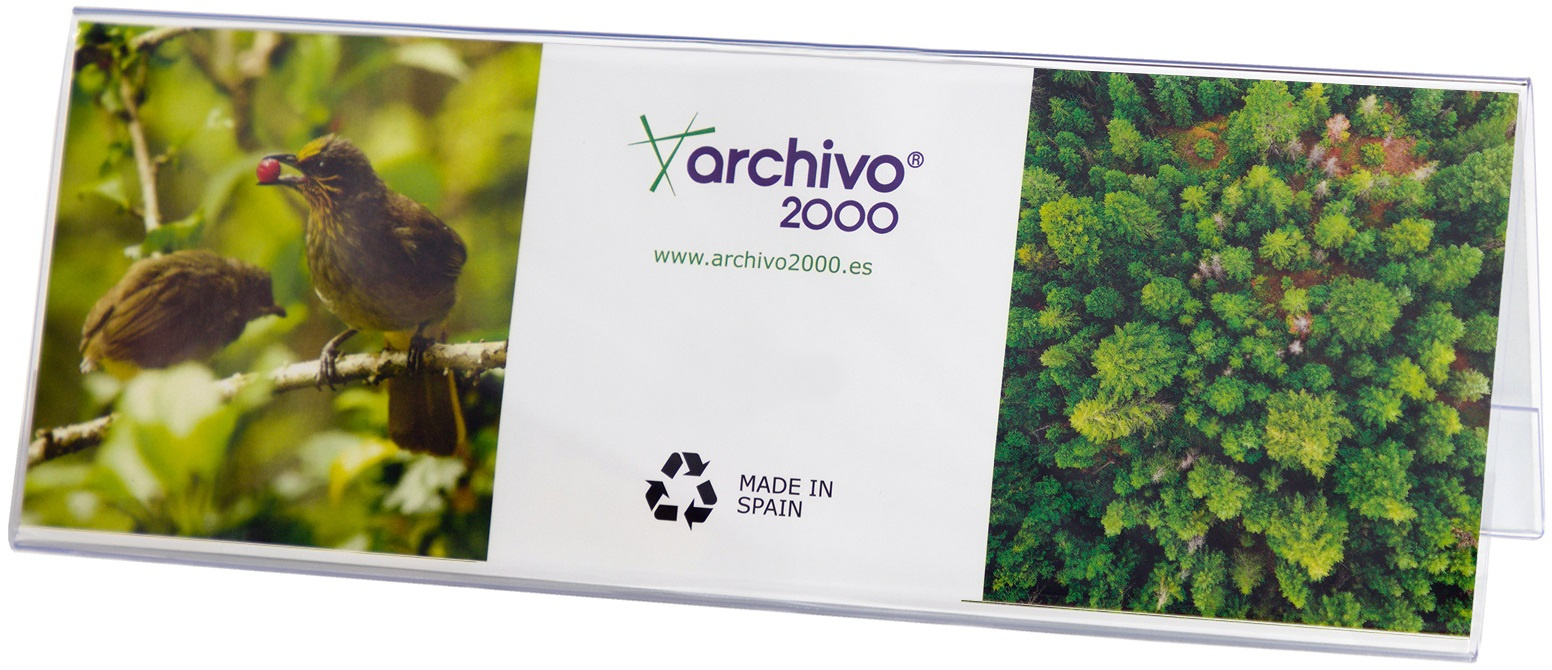 ac5b95ff4980af2d5aacd21fe7db5f1583900375_256218 Portanombres De Sobremesa Din A5 Transparente 6 X 21 X 7.5 Cm Archivo 2000 - Imagen 1