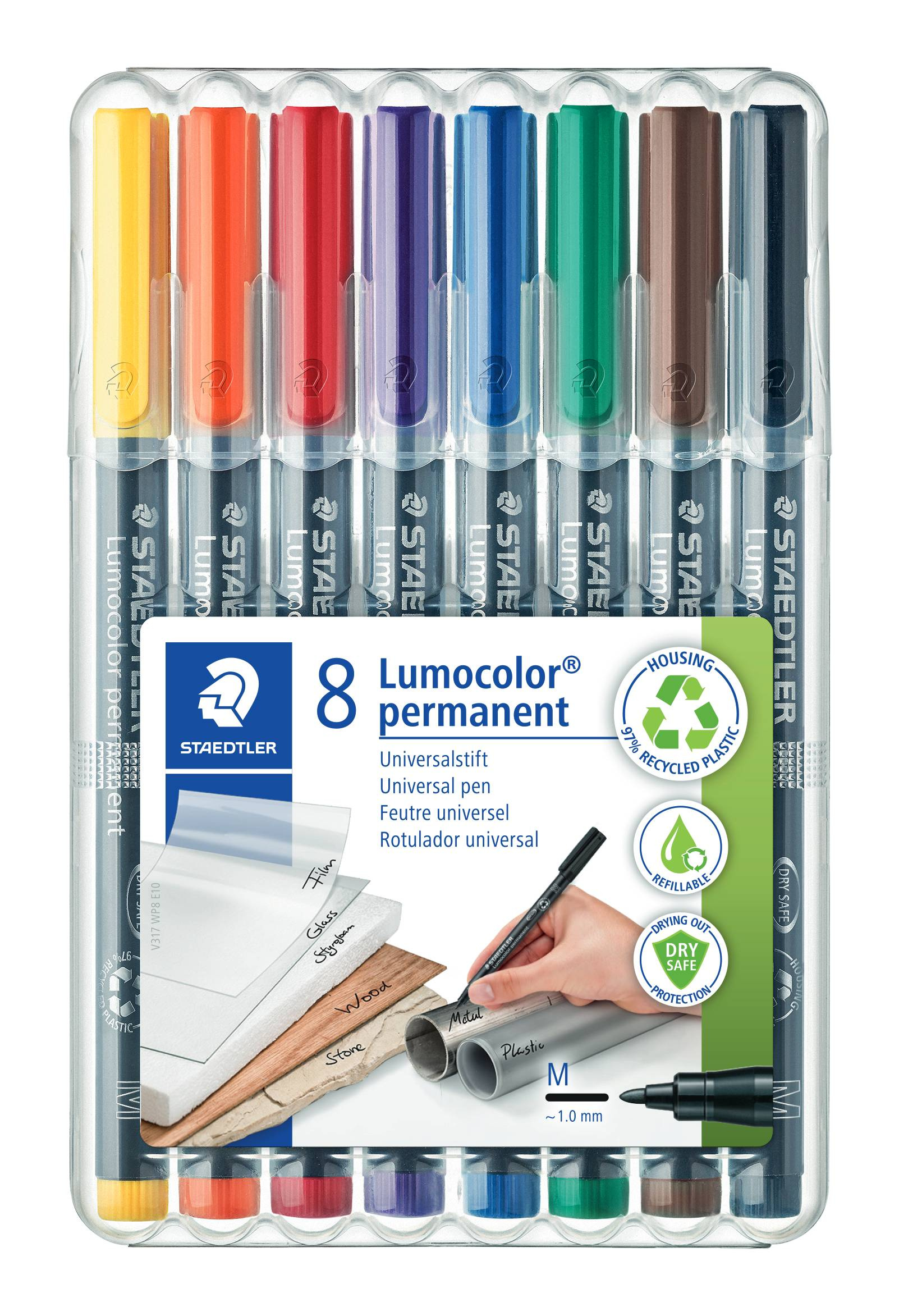 b07f01f2faa7db50894c80402c48ed1815948c6d_191191 Rotulador Permanente M 1Mm Est 8 Rot Lumocolor 317Wp8 Staedtler - Imagen 1