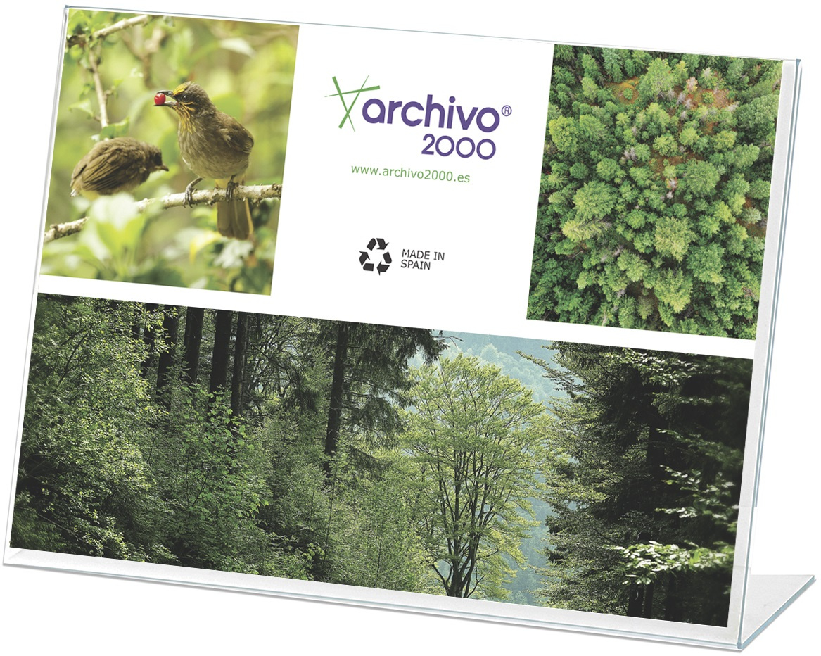 c280e782fcfe0bbb0f941c40694cc418931f90ab_256325 Portacartel Sobremesa En L Din A7 Horizontal Archivo 2000 - Imagen 1