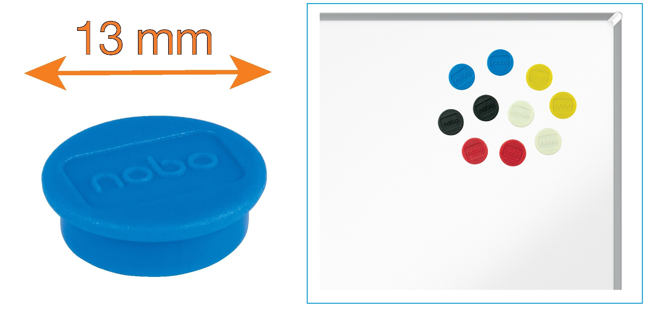f7e3157f8c7640e6b4c78c81d015bed9058d815a_255245 Imanes Nobo Para Pizarra 13Mm 10 Unidades Surtidos - Imagen 1