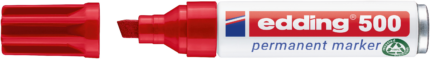 Rotulador Permanente Edding 500 Rojo Pta.Biselada 2-7Mm