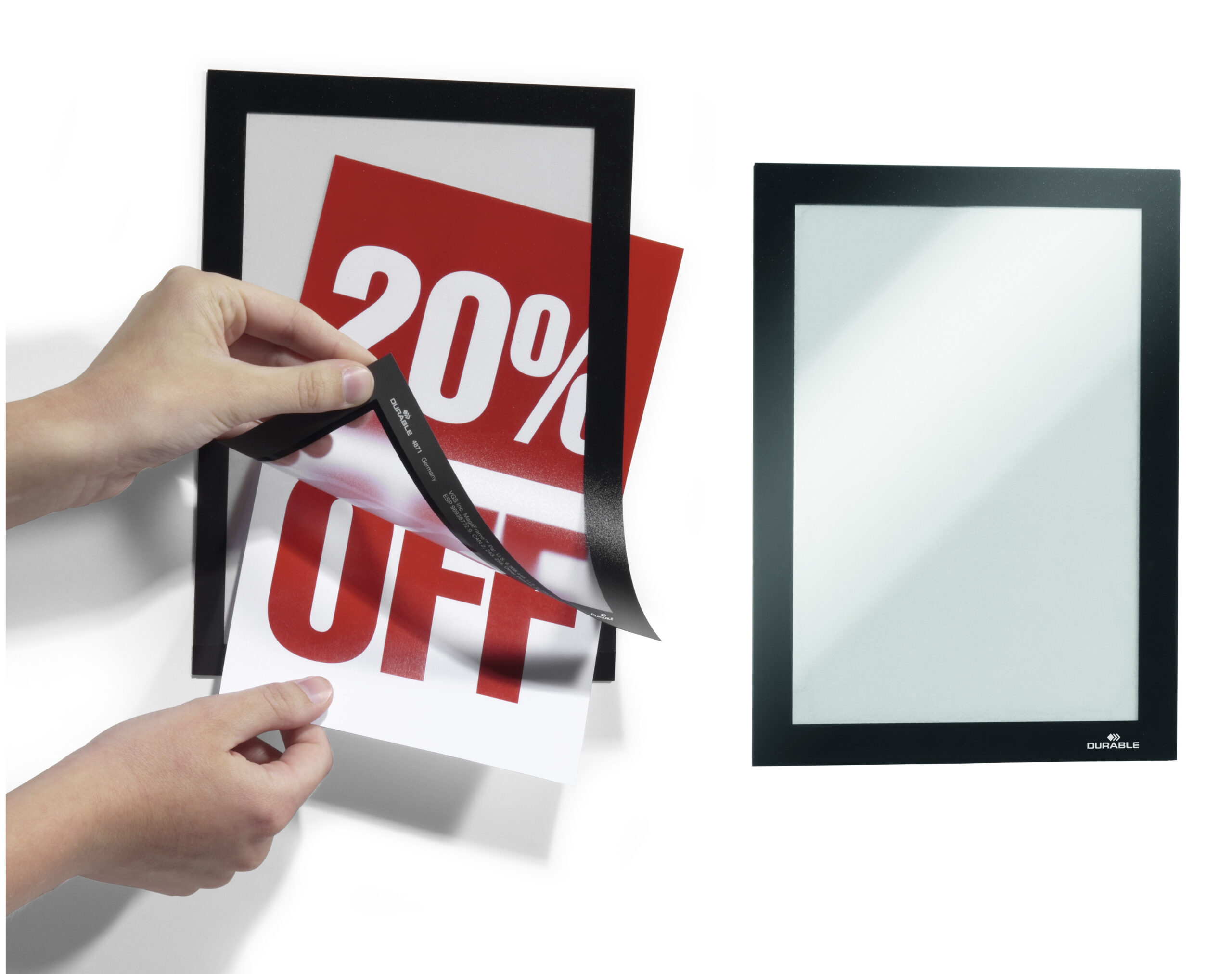 fe39616acb2db2ac080af036be0ee638c9426b65_252007 Marcos Autoadhesivos A5 Negro Panel Magnetico 2 Uds Durable - Imagen 1