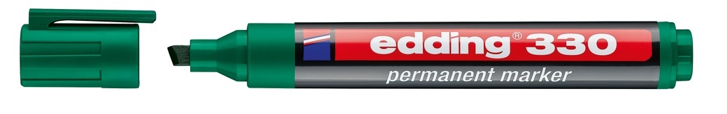 ff36ee2a09ddf0aef9f302822cb09c45107564bf_190983 Rotulador Permanente Edding 330 Verde Pta.Biselada 1-5Mm - Imagen 1